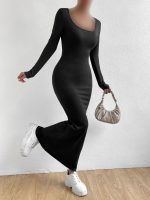 پیراهن یقه خشتی بلند کبریتی