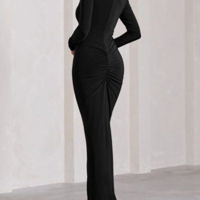پیراهن ماکسی بلند یقه سه سانت لاکرا