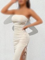 پیراهن دکلته گت دار بلند کبریتی