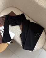 ست کراپ آستین بلند و شلوار نیم بگ کبریتی - Image 4