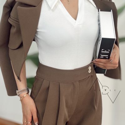 کراپ تاپ یقه شکار پشت ضربدری