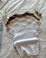 تیشرت یقه گرد بیسیک کبریتی