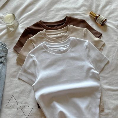 تیشرت یقه گرد بیسیک کبریتی