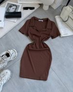 پیراهن یقه شکاری کوتاه کبریتی - Image 3