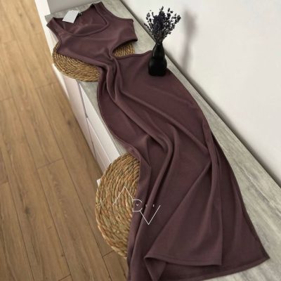 پیراهن بلند چاکدار کبریتی