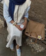 دامن ساتن بلند مدل ماهی - Image 5