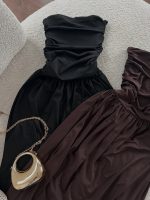 پیراهن دکلته چین‌دار بلند لاکرا - Image 3