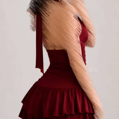 پیراهن یقه هالتری چین‌دار لاکرا