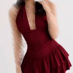 پیراهن یقه هالتری چین‌دار لاکرا