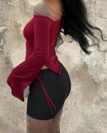 بلوز یقه رومی آستین کلوش لاکرا - Image 2