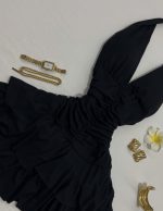 پیراهن یقه‌ هالتری چین‌دار لاکرا - Image 2